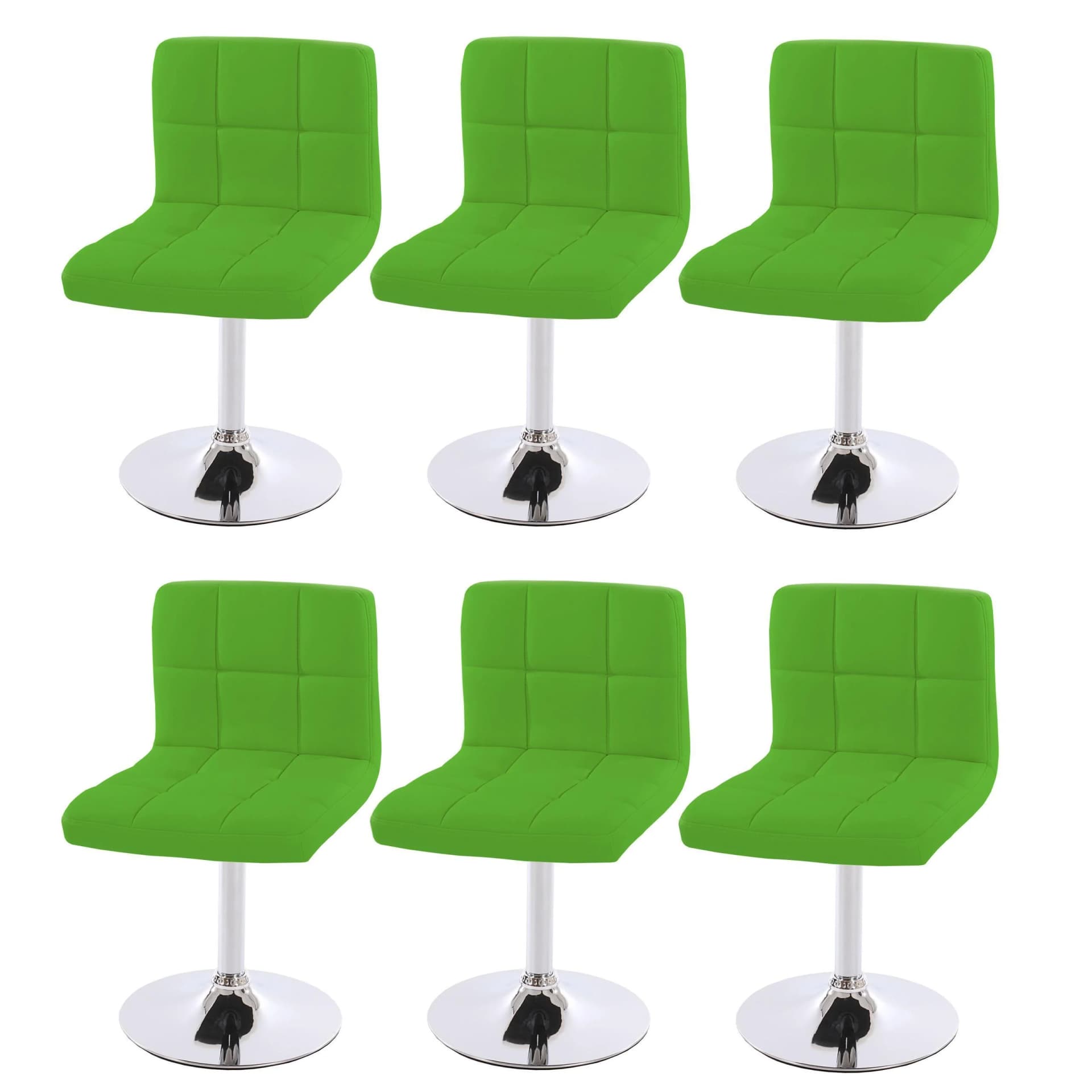 MCW 6er-Set Esszimmerstuhl Cadiz Grün Kunstleder Chrom - Bild 2