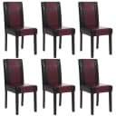 MCW 6er-Set Esszimmerstuhl Littau Schwarz-Rot Dunkle Beine Bild 2