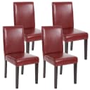 MCW 4er-Set Esszimmerstuhl Littau Kunstleder rot-braun dunkle Beine Bild 2
