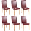 MCW 6er-Set Esszimmerstuhl Littau Kunstleder rot-braun helle Beine Bild 2