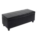 MCW Sitzbank Arezzo Schwarz mit Stauraum Leder Kunstleder Bild 2