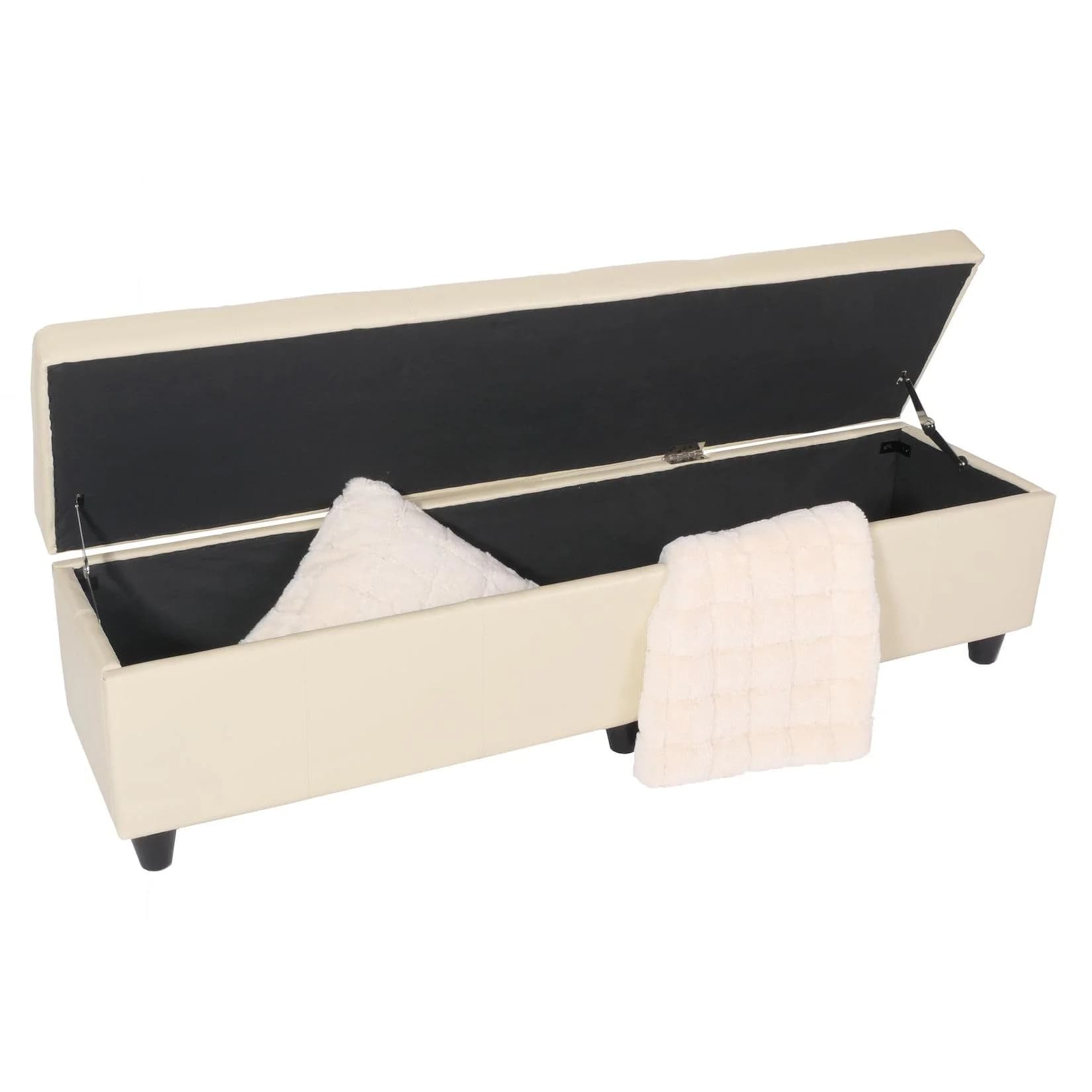MCW Sitzbank mit Aufbewahrung Arezzo XXL Leder Creme