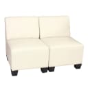 MCW Modular 2-Sitzer Sofa Couch Moncalieri Creme Kunstleder Ohne Armlehnen Bild 2