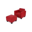 MCW Modular Sessel Loungesessel mit Ottomane Moncalieri Kunstleder Rot Bild 1