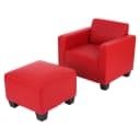 MCW Modular Sessel Loungesessel mit Ottomane Moncalieri Kunstleder Rot Bild 2