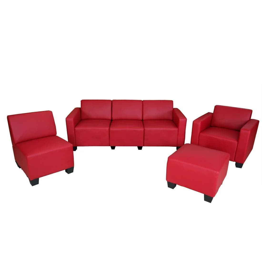 Couch-Garnitur Moncalieri 3-1-1-1 Rot - Bild 2