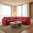 MCW Modular Sofa-System Couch-Garnitur Moncalieri 5 Kunstleder Rot Bild 1