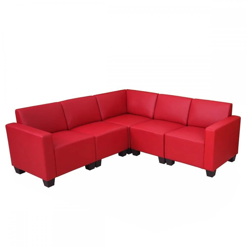 MCW Modular Sofa-System Couch-Garnitur Moncalieri 5 Kunstleder Rot - Bild 2