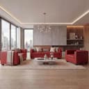 MCW 3-2-1 Couchgarnitur Lille Leder Rot Bild 1