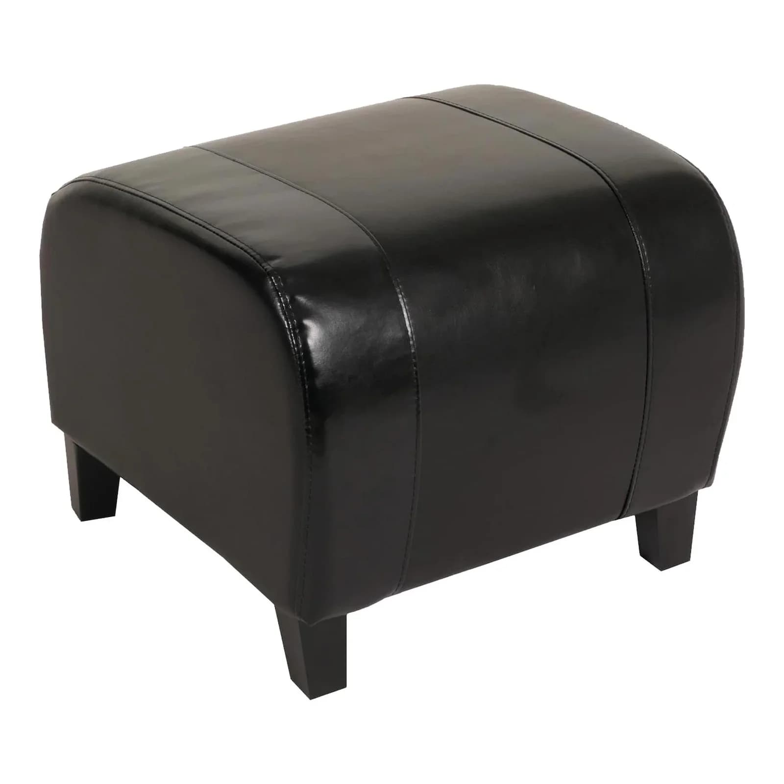 MCW Hocker Sitzwürfel Aversa Schwarz Leder Kunstleder