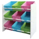 MCW Buntes Kinderregal Holz 9 Ablageflächen mit verstellbaren Boxen Bild 1