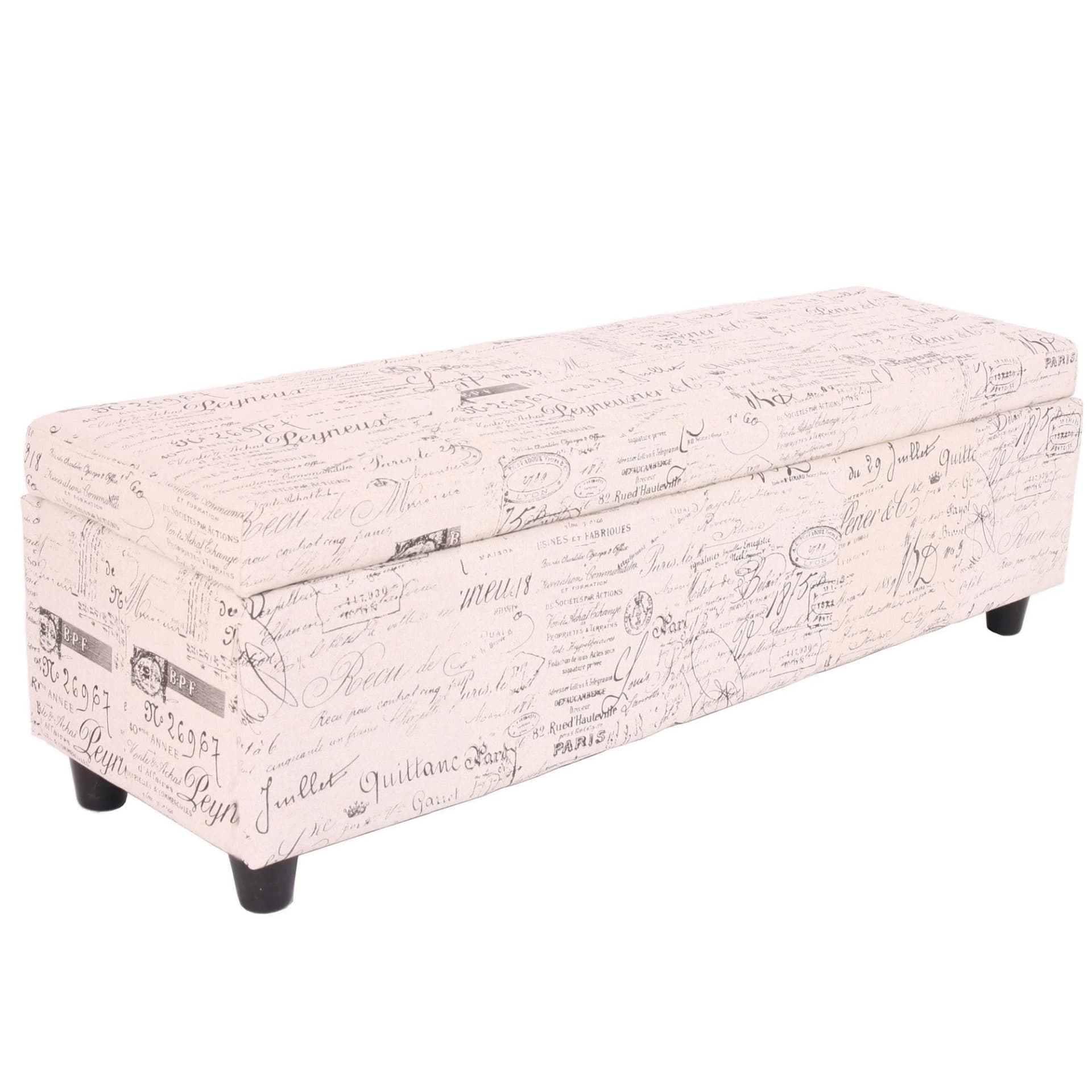 MCW Aufbewahrungs-Truhe Kriens Sitzbank Stoff Creme - Bild 2