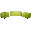 MCW 3-1-1 Couchgarnitur Lille Kunstleder hellgrün mit 2 Sesseln Bild 2