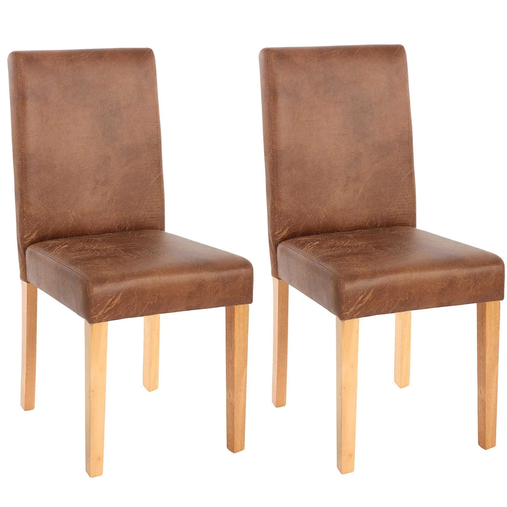 MCW 2er-Set Esszimmerstuhl Littau Kunstleder Helle Beine