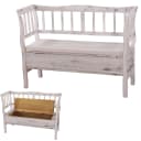 MCW Sitztruhe H207 Weiß Shabby-Look mit Kissen Bild 1