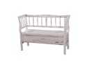 MCW Sitztruhe H207 Weiß Shabby-Look mit Kissen Bild 2