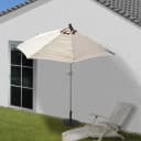 MCW Sonnenschirm halbrund Lorca UV 50+ Creme mit Kurbel Bild 1