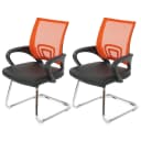 MCW 2er-Set Konferenzstuhl Afragola Kunstleder MVG-zertifiziert Orange Bild 2