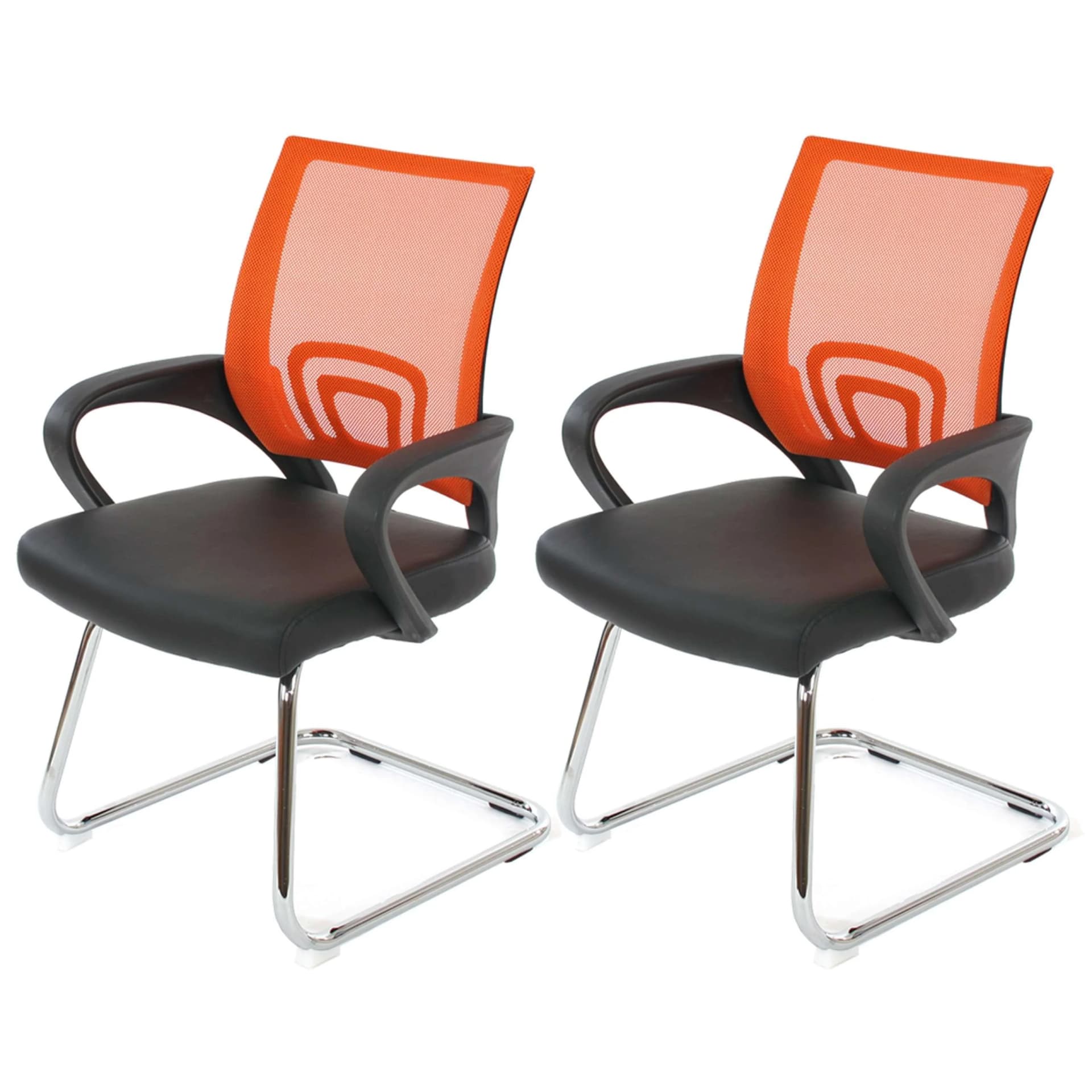 MCW 2er-Set Konferenzstuhl Afragola Kunstleder MVG-zertifiziert Orange - Bild 2