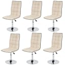 MCW 6er-Set Esszimmerstuhl Creme Kunstleder höhenverstellbar drehbar Bild 2
