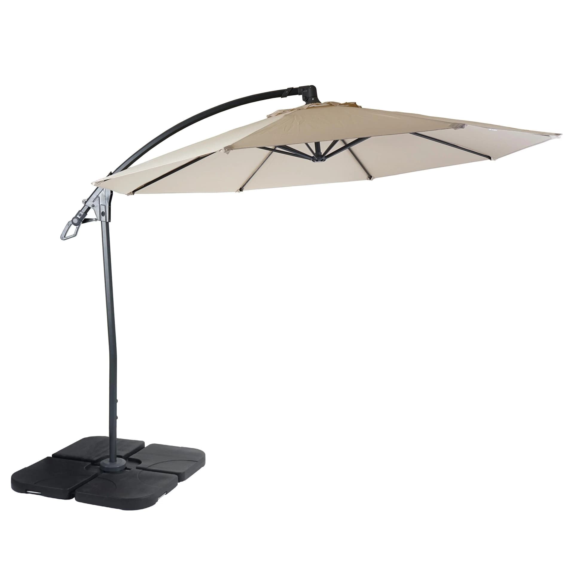 Deluxe Ampelschirm MCW-D14 Sonnenschirm 3m Polyester Alu/Stahl 14kg Creme-Weiß - Bild 2