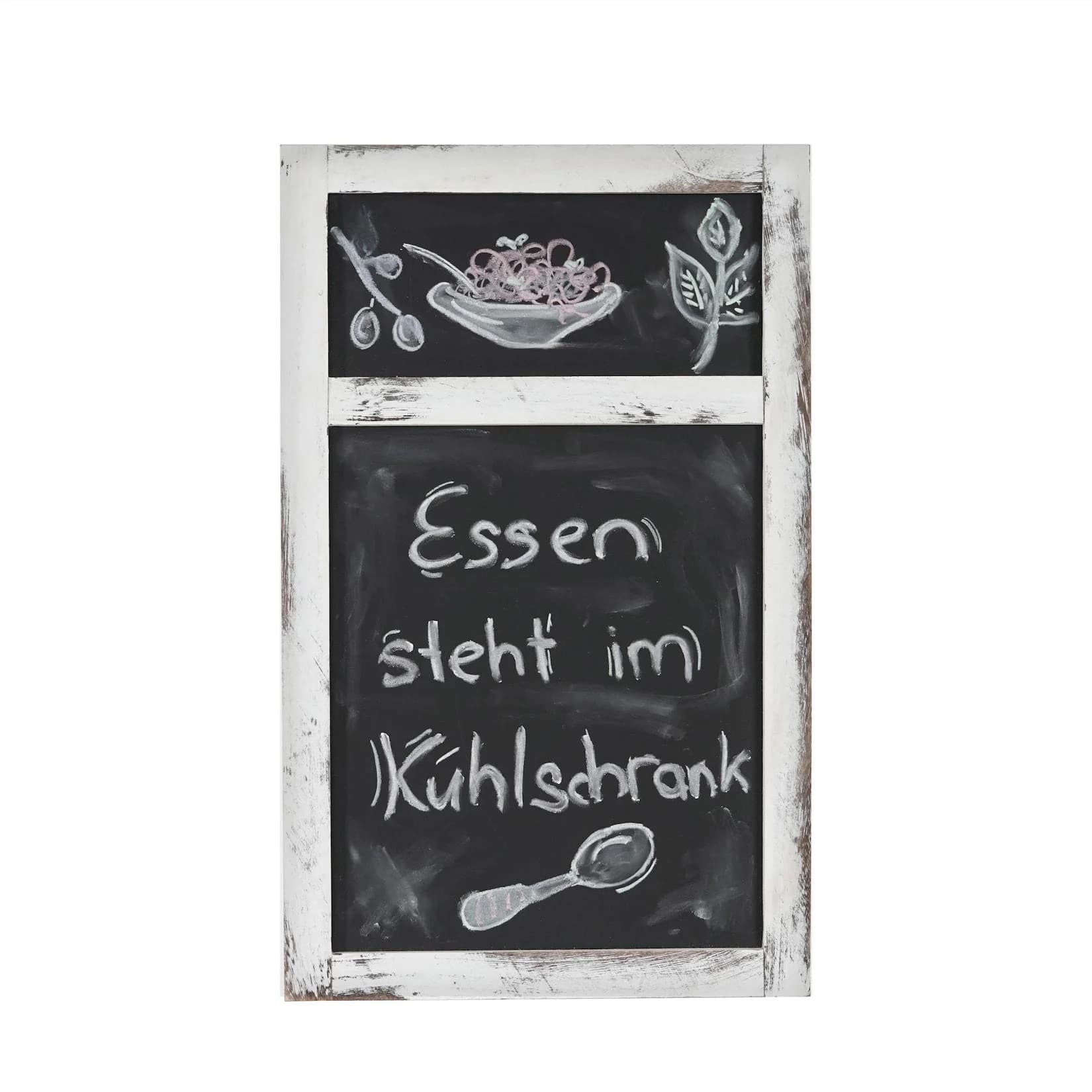 MCW Werbetafel Wandtafel Kreidetafel Vintage Weiß Holz