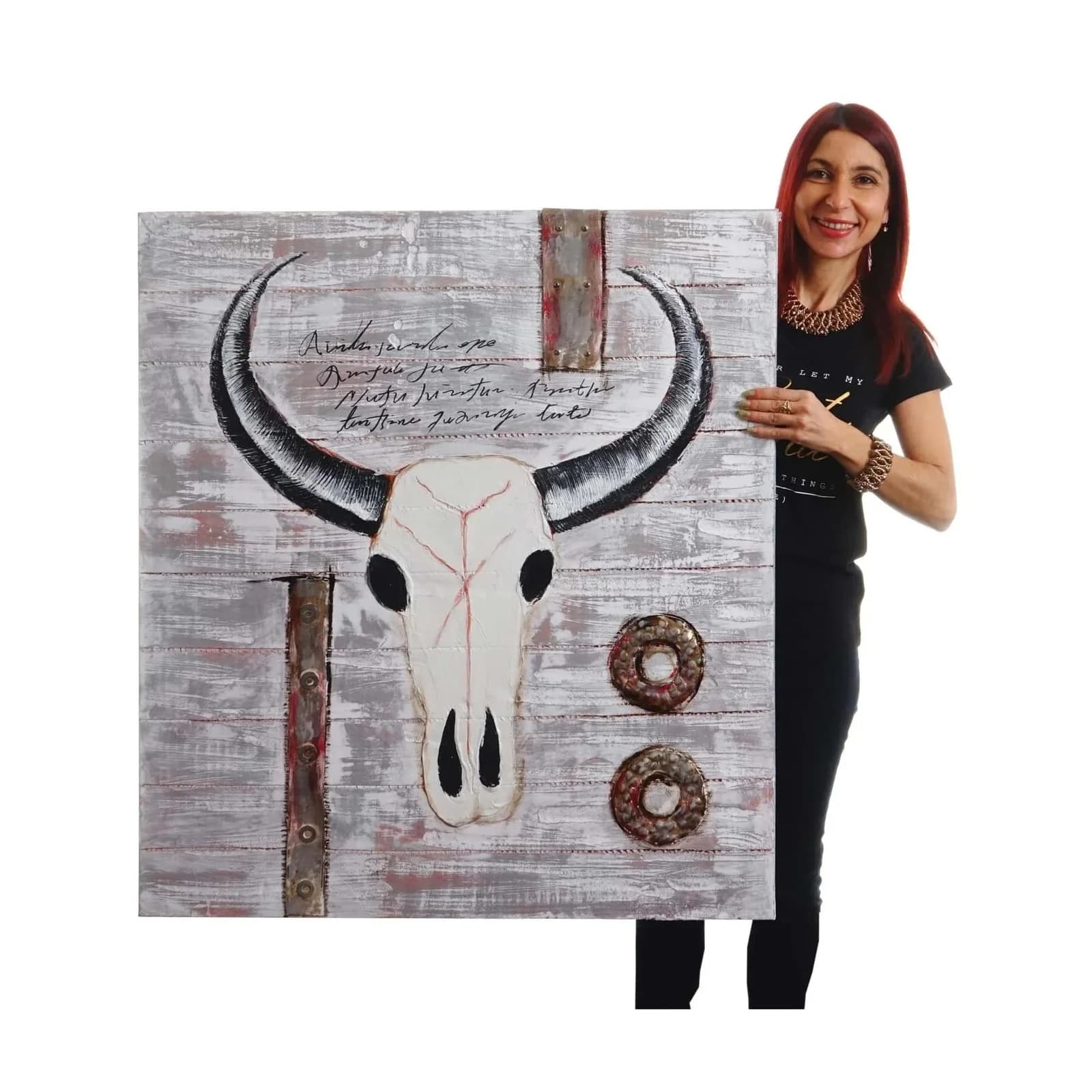 Wandbild Stier 100% Handgemaltes Ölgemälde 3D-Bild Gemälde XL