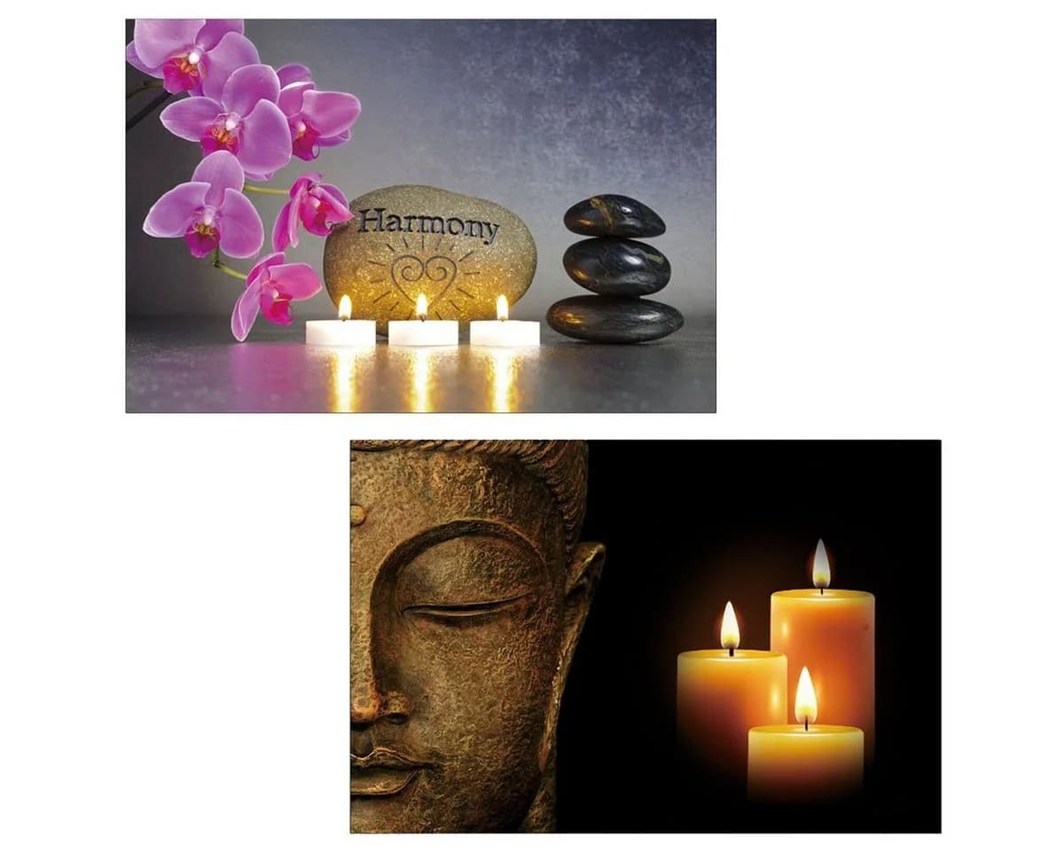 MCW LED-Leinwandbild Buddha mit Timer und Holzrahmen - Bild 2