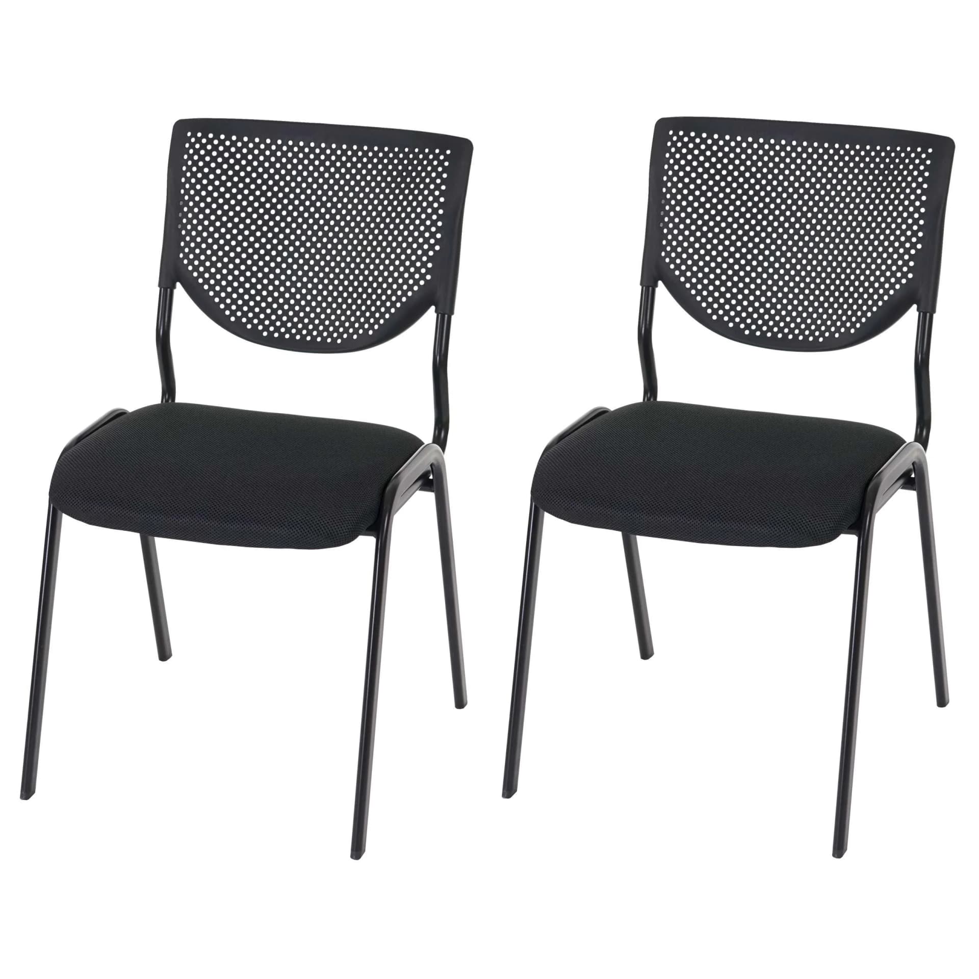 MCW 2er-Set Besucherstuhl H401 Schwarz Stapelbar Stoff - Bild 2