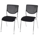 MCW 2er-Set Besucherstuhl H401 Stapelbar Schwarz Chrom Bild 2