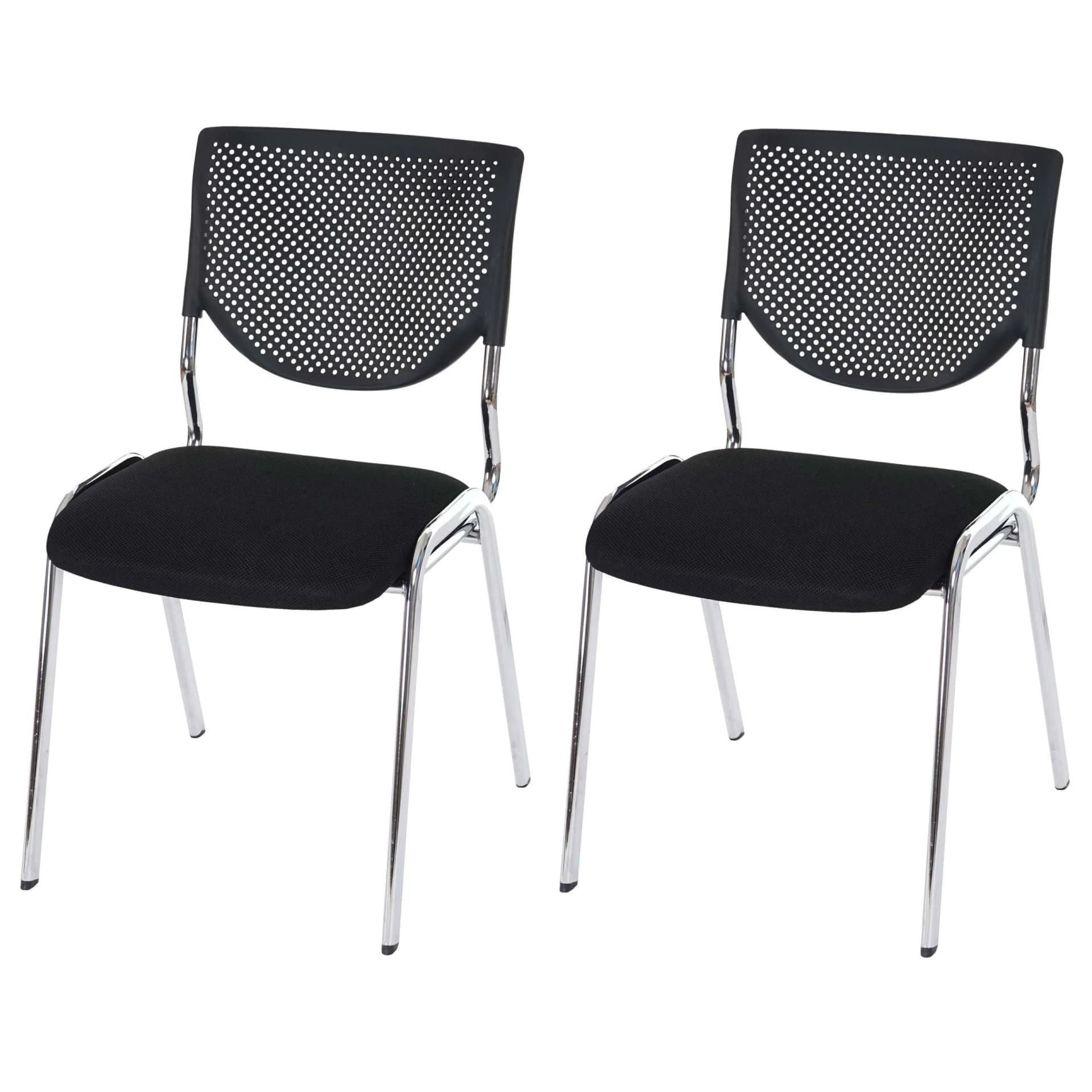 MCW 2er-Set Besucherstuhl H401 Stapelbar Schwarz Chrom - Bild 2