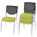 MCW 4er-Set Besucherstuhl H401 Stapelbar Grün Chrom Bild 1