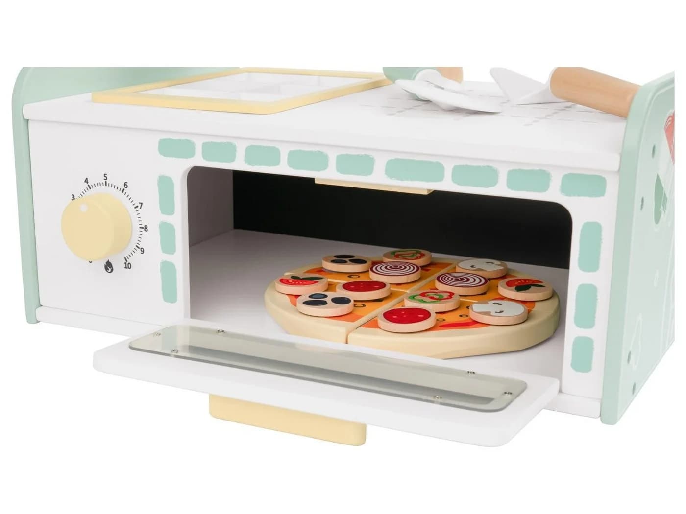 Lupilu Kinder Echt-Holzspielzeug Pizzaofen 18-tlg. Komplettset - Bild 3