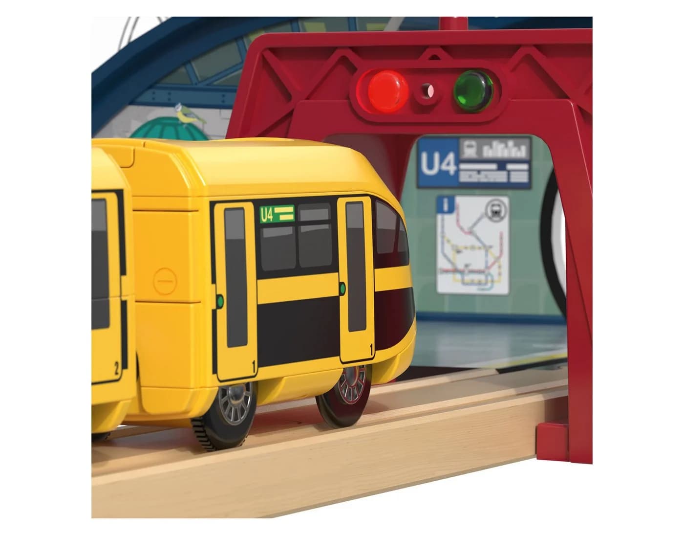 Lupilu Holz-Eisenbahn-Technologie-Set Kinder Spiel FSC ab 3 Jahren - Bild 3