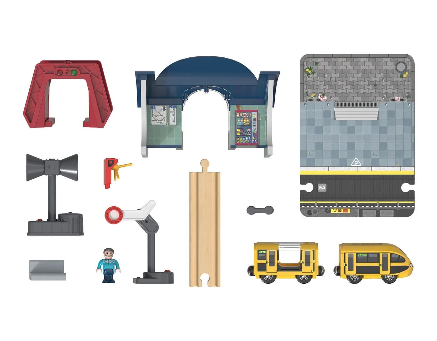 Lupilu Holz-Eisenbahn-Technologie-Set Kinder Spiel FSC ab 3 Jahren - Bild 4