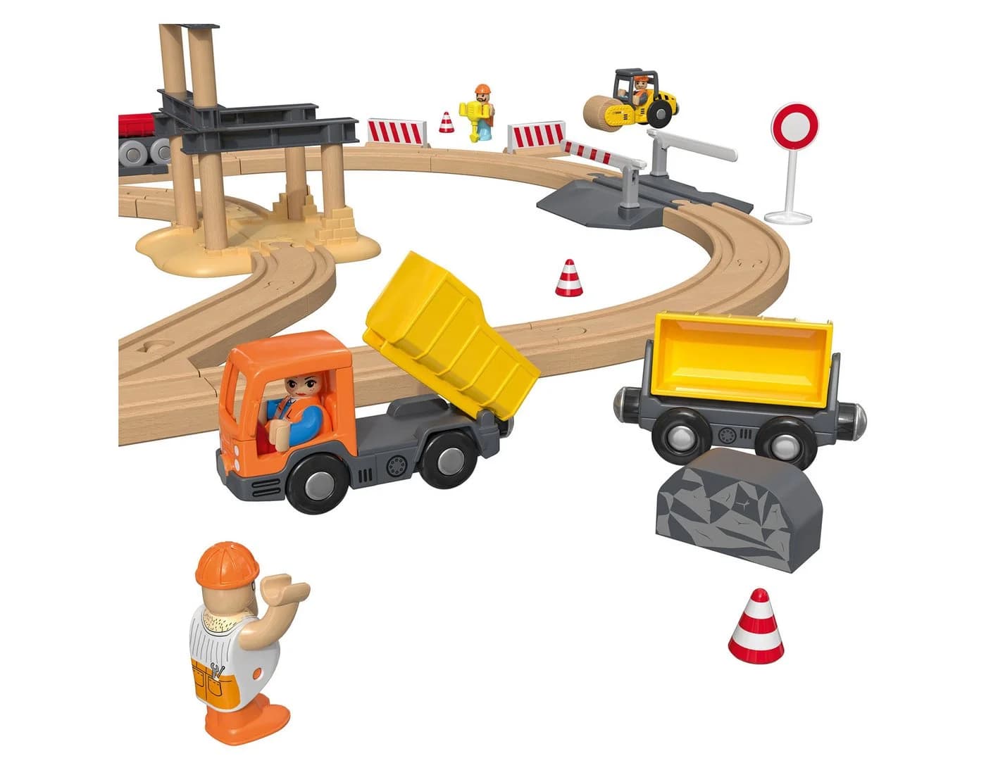 Lupilu Holz Eisenbahnset Baustelle 59 tlg. Kinder Spiel FSC - Bild 3