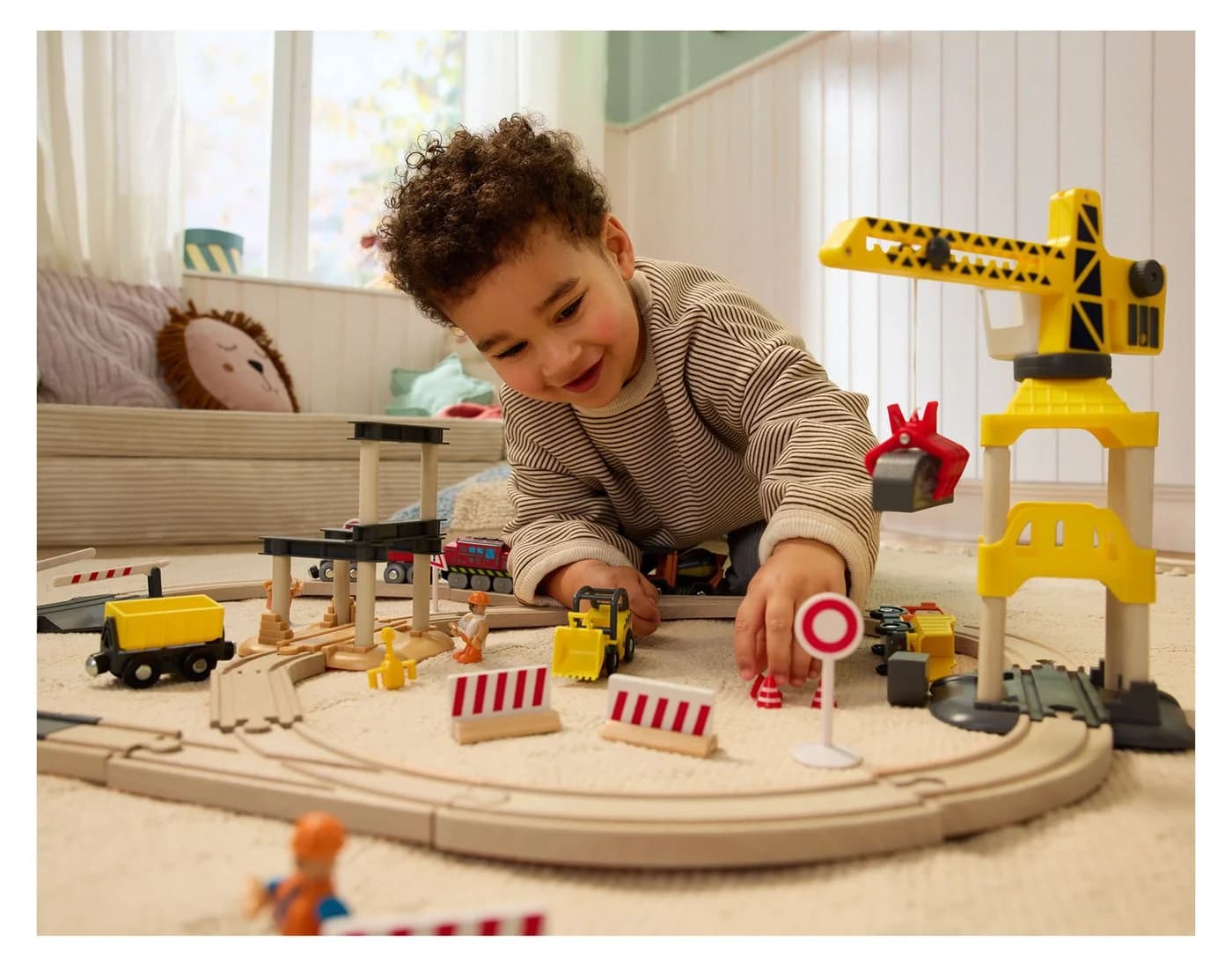 Lupilu Holz Eisenbahnset Baustelle 59 tlg. Kinder Spiel FSC - Bild 4