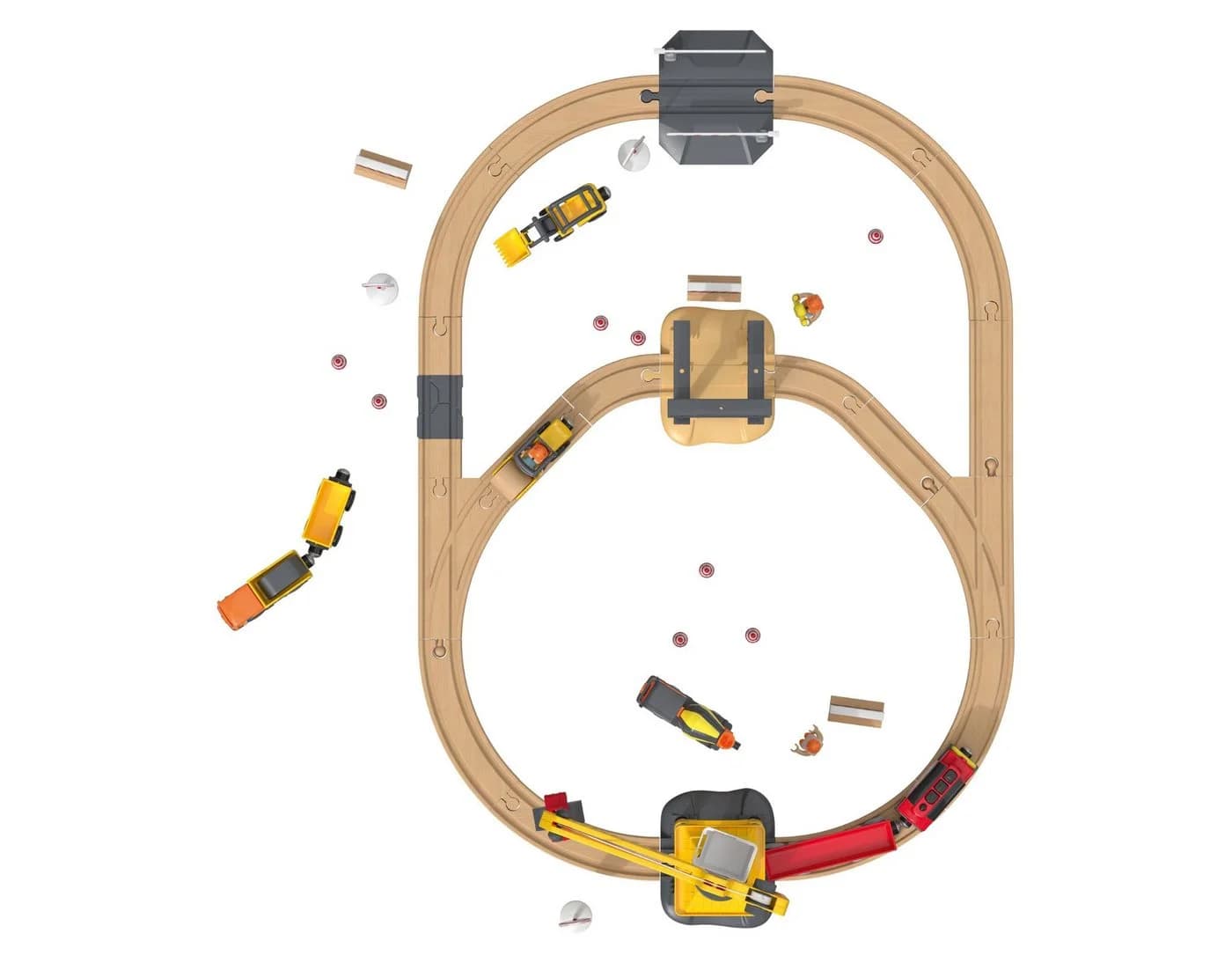 Lupilu Holz Eisenbahnset Baustelle 59 tlg. Kinder Spiel FSC - Bild 5
