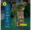 Hoberg LED Pflanzsäule Grau Beton-Optik mit Timer Bild 1