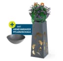 Hoberg LED Pflanzsäule Grau Beton-Optik mit Timer Bild 2