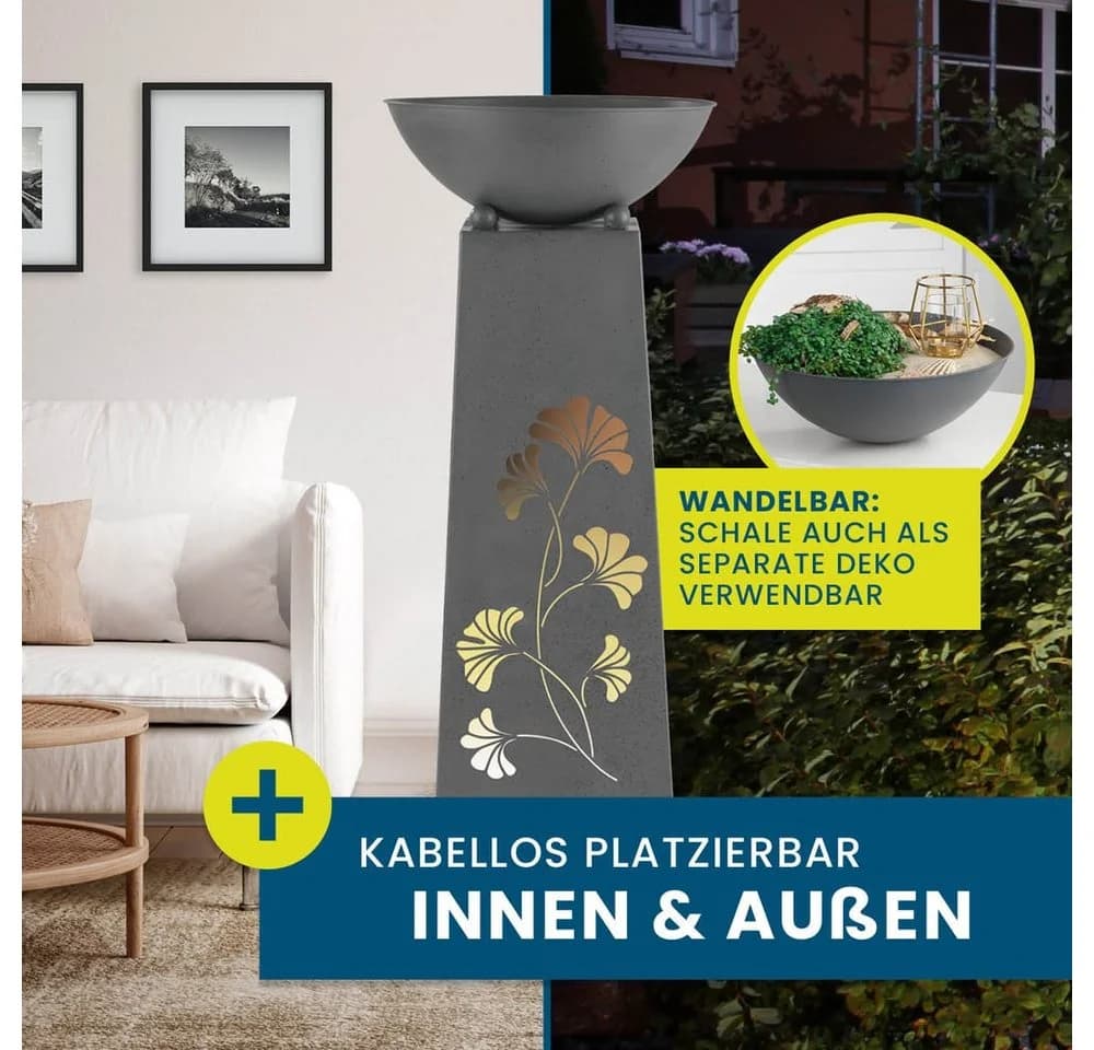 Hoberg LED Pflanzsäule Grau Beton-Optik mit Timer - Bild 4