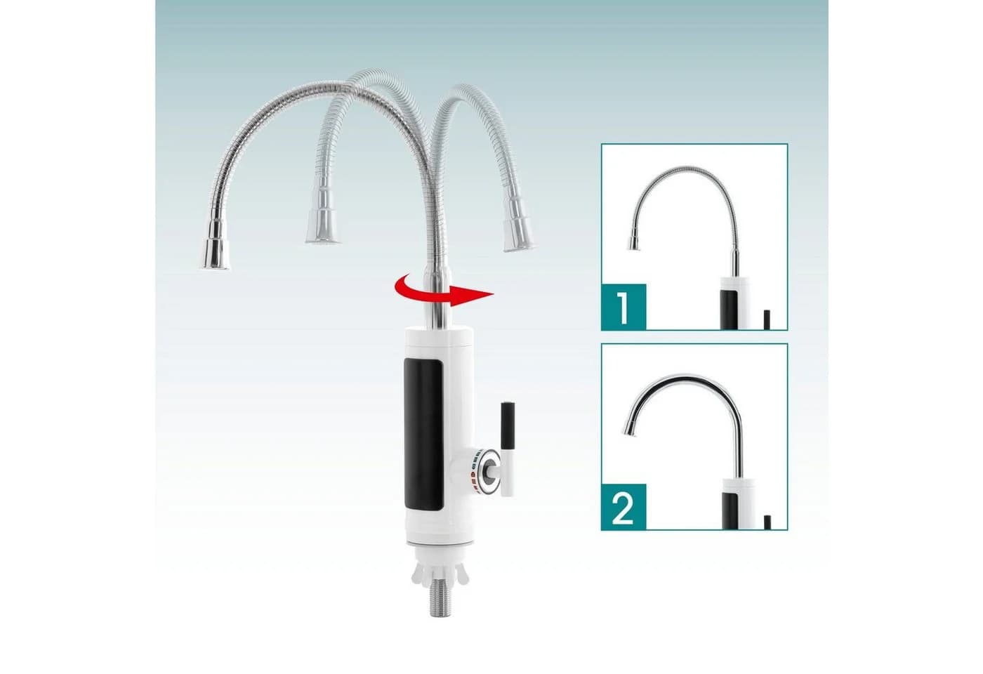EASYmaxx Warm- & Kaltwasserarmatur inkl. Durchlauferhitzer Weiß - Bild 3