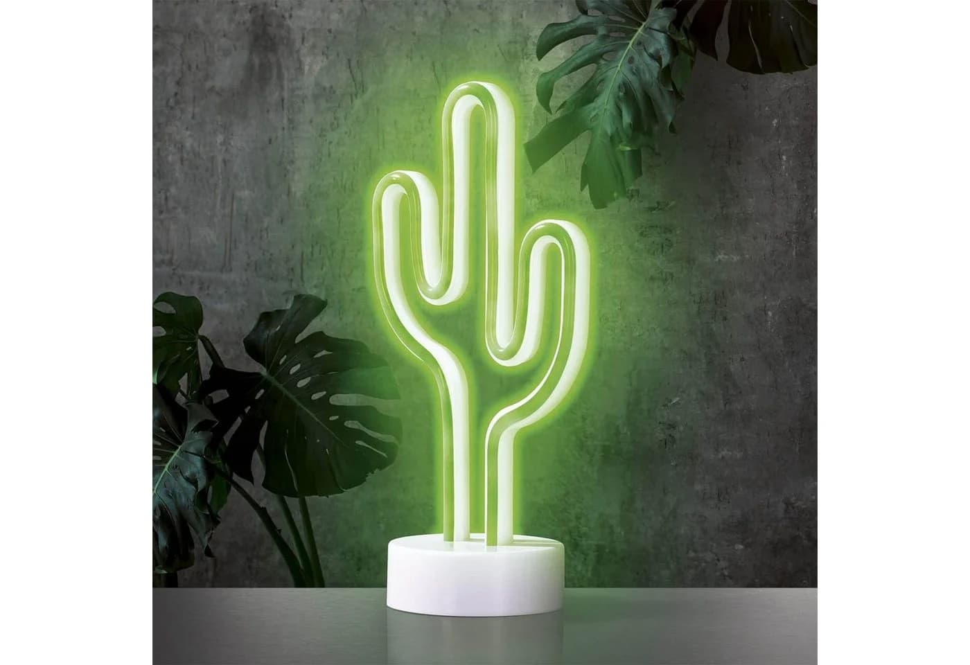 EASYmaxx LED Dekolicht Kaktus Neon-Optik Grün 108 LEDs Batteriebetrieb