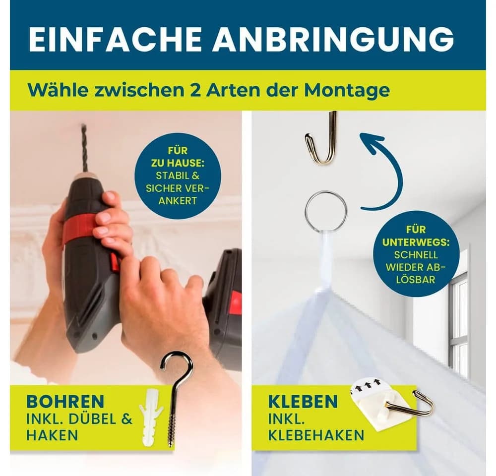 Hoberg Moskitonetz Insekten-Baldachin Weiß - Bild 5