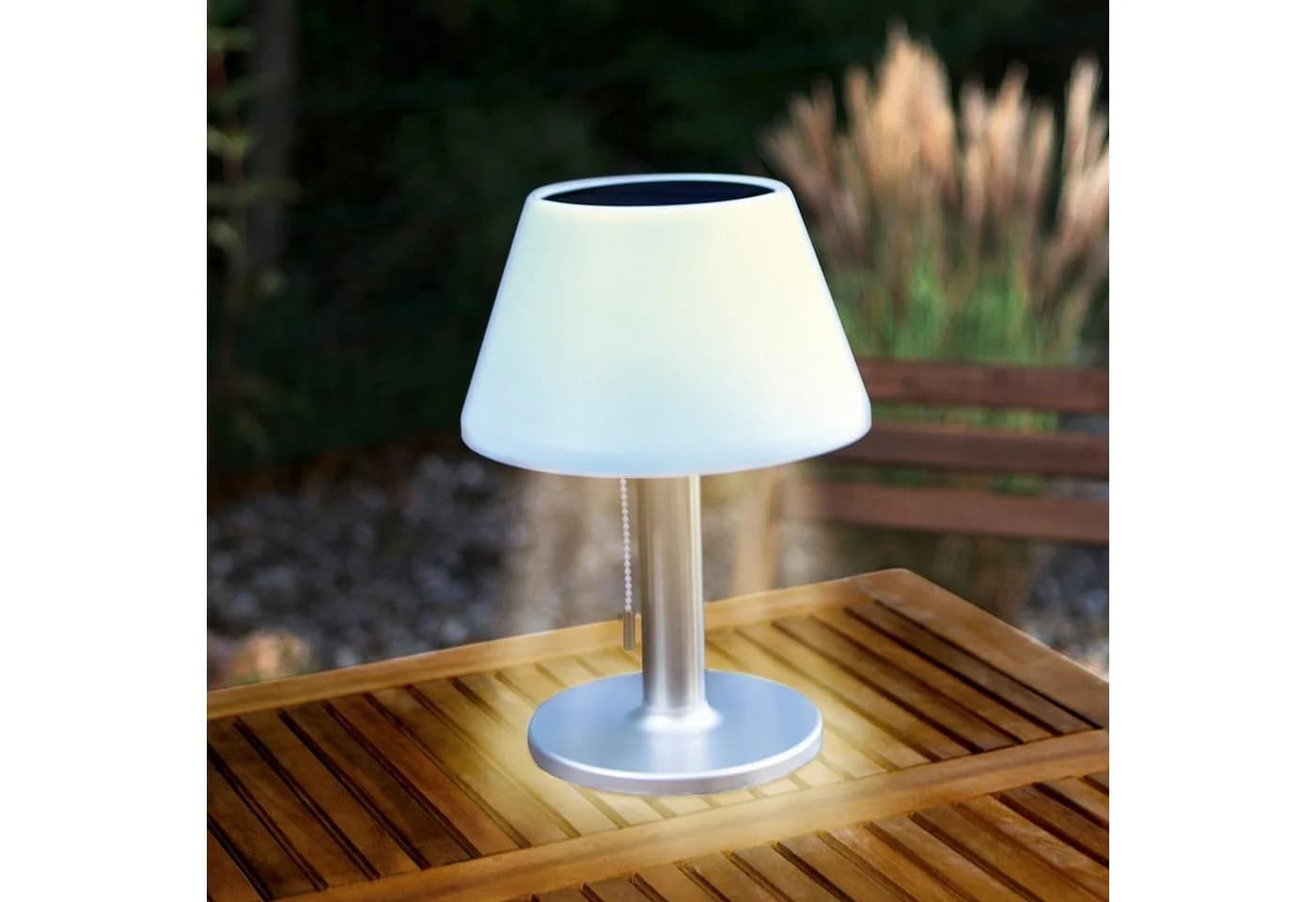 EASYmaxx LED Tischleuchte Outdoor Edelstahl Solarbetrieb - Bild 3