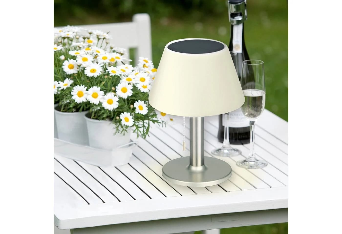 EASYmaxx LED Tischleuchte Outdoor Edelstahl Solarbetrieb - Bild 4