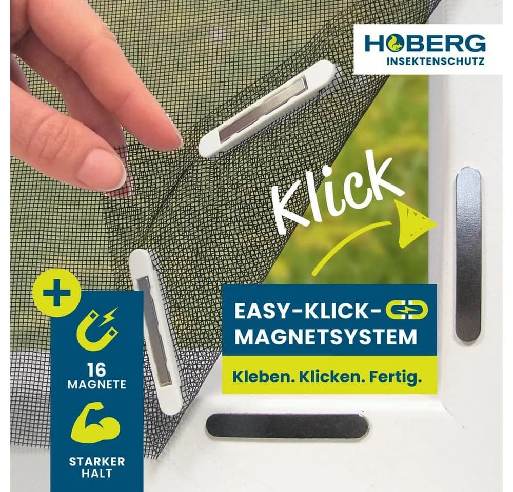 Hoberg Insektenschutz-Fensterrahmen Magnetbefestigung Fliegennetz