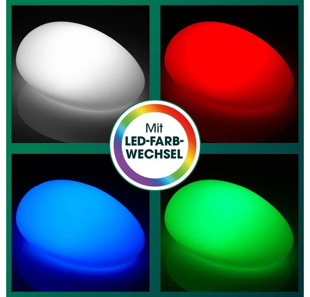 EASYmaxx LED Solarleuchte Deko-Stein Gartenleuchte Weiß Farbwechsel - Bild 4