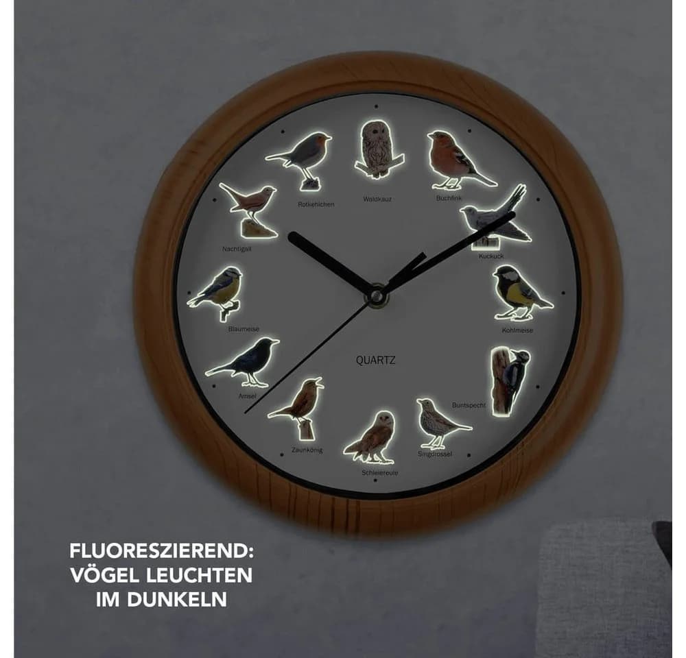 MAXXMEE Wanduhr mit Vogelstimmen & Nachtabschaltung - Bild 5