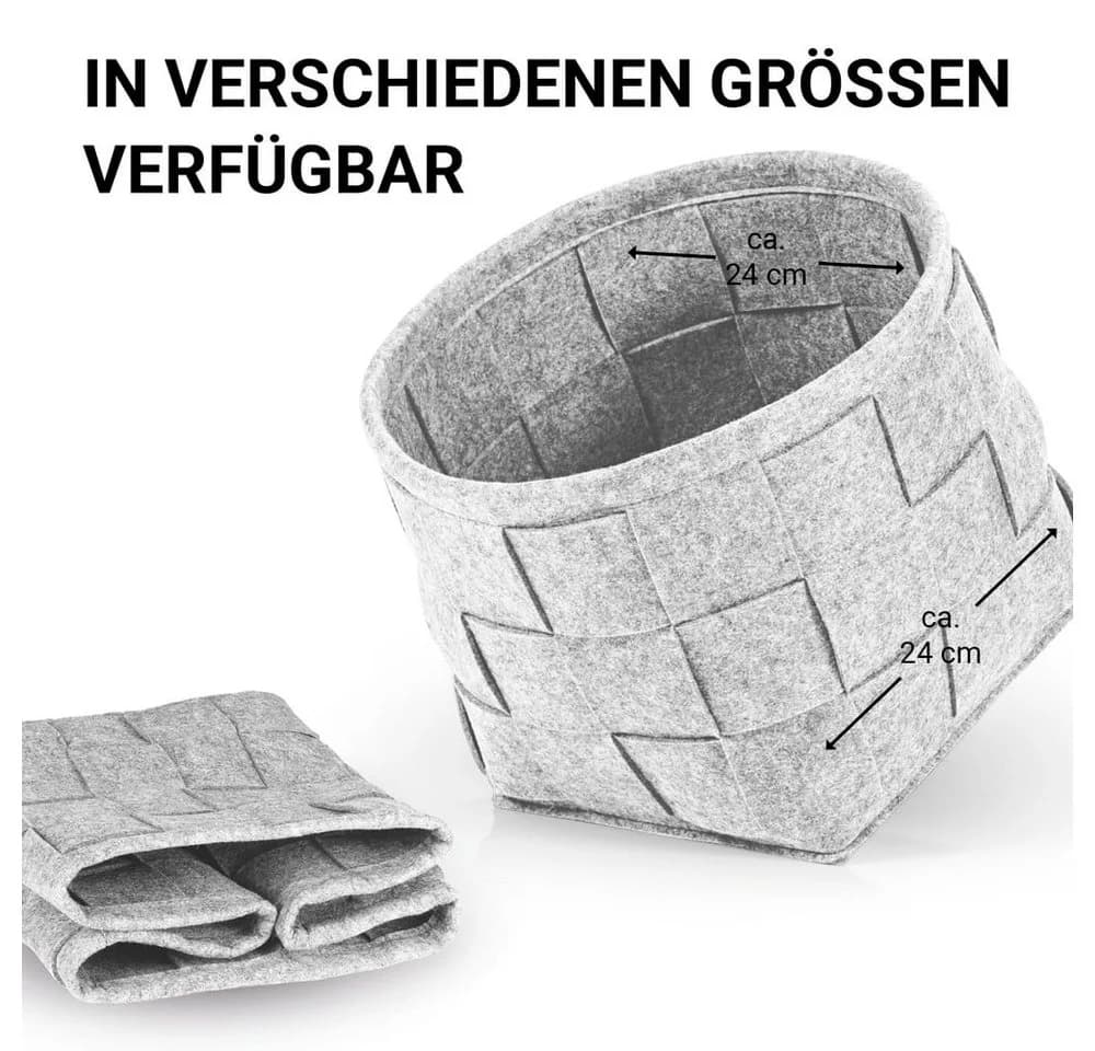 N8WERK Aufbewahrungskorb Filz Grau Skandinavisch - Bild 5